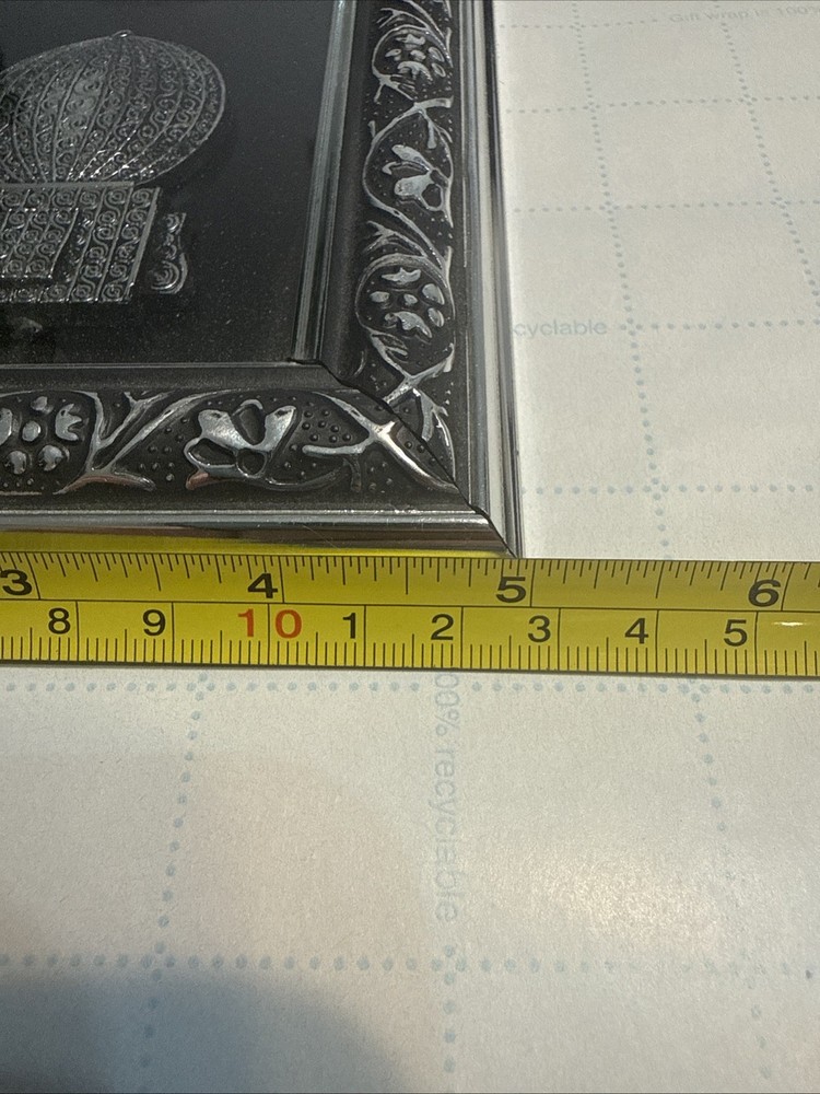 Middle Eastern Islamic Style Framed Metal Wall Decor Embossed Art Panel