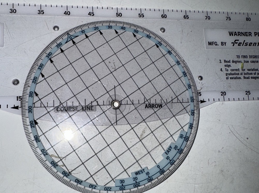 Felsenthal Warner P-3 Azimuth Plotter 1968 Sectional Charts Protractor
