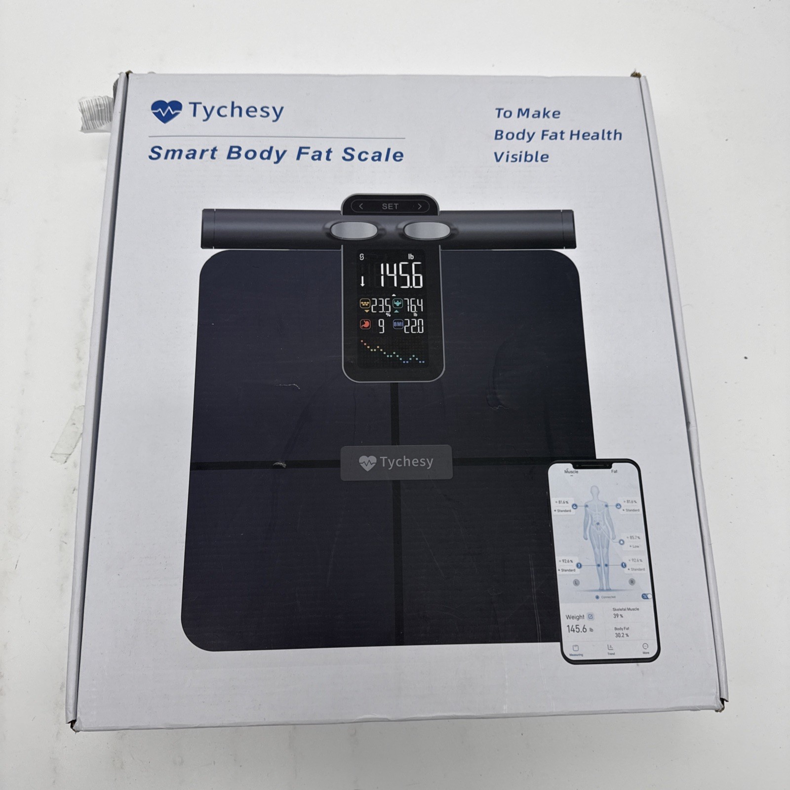 Tychesy Smart Body Health Scale, FI2419LB Medical Grade Analyzer, Black