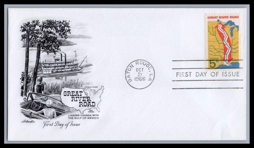 US FDC # 1319 5c Great River Road  Artmaster  1966, 9e374