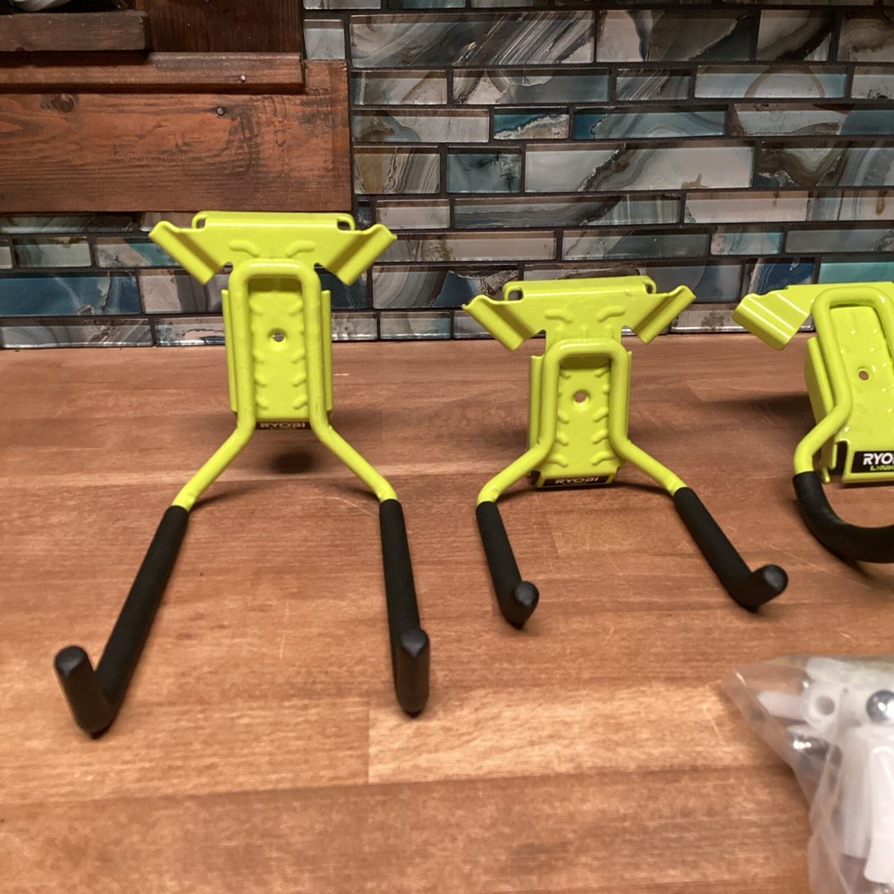 New Ryobi Link 4 Piece Set Hook Drill Wall Mount Storage Rack Tool - System Hang
