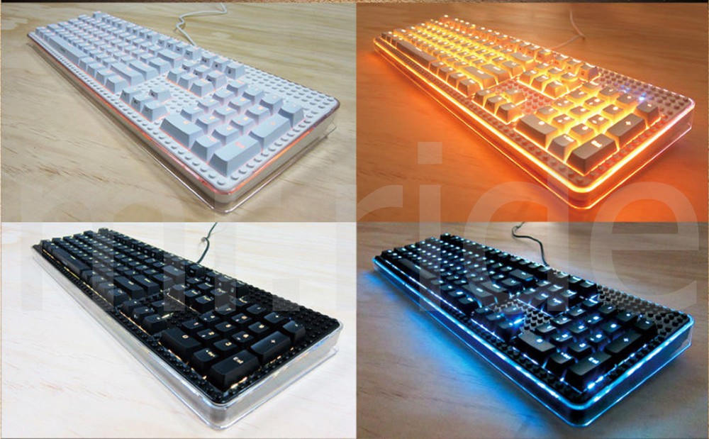 I-ROCKS Illuminated Mechanical Game Brick Keyboard Led Embedded Black