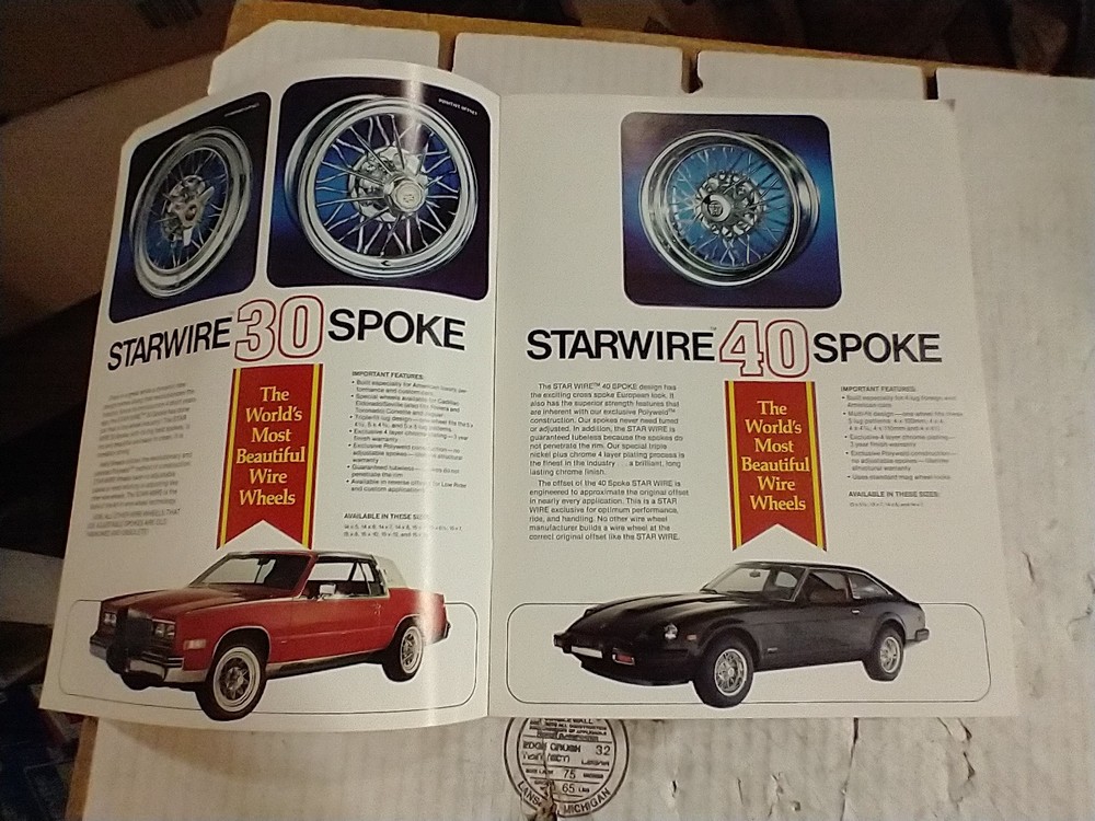 1982 STARWIRE WHEEL ADVERTISEMENT BY WELD WHEELS