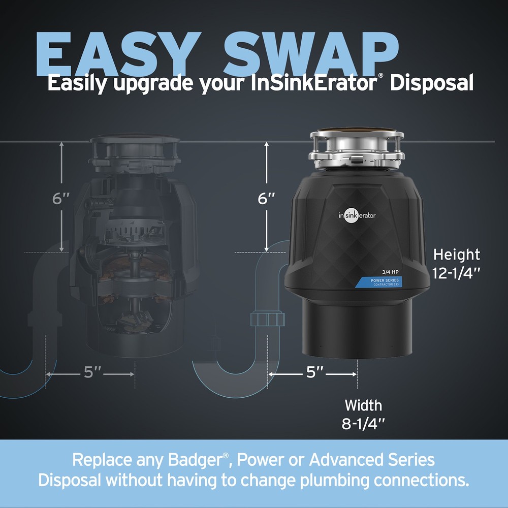 InSinkErator Contractor 333 Contractor Series 3/4 HP Garbage - Without Power