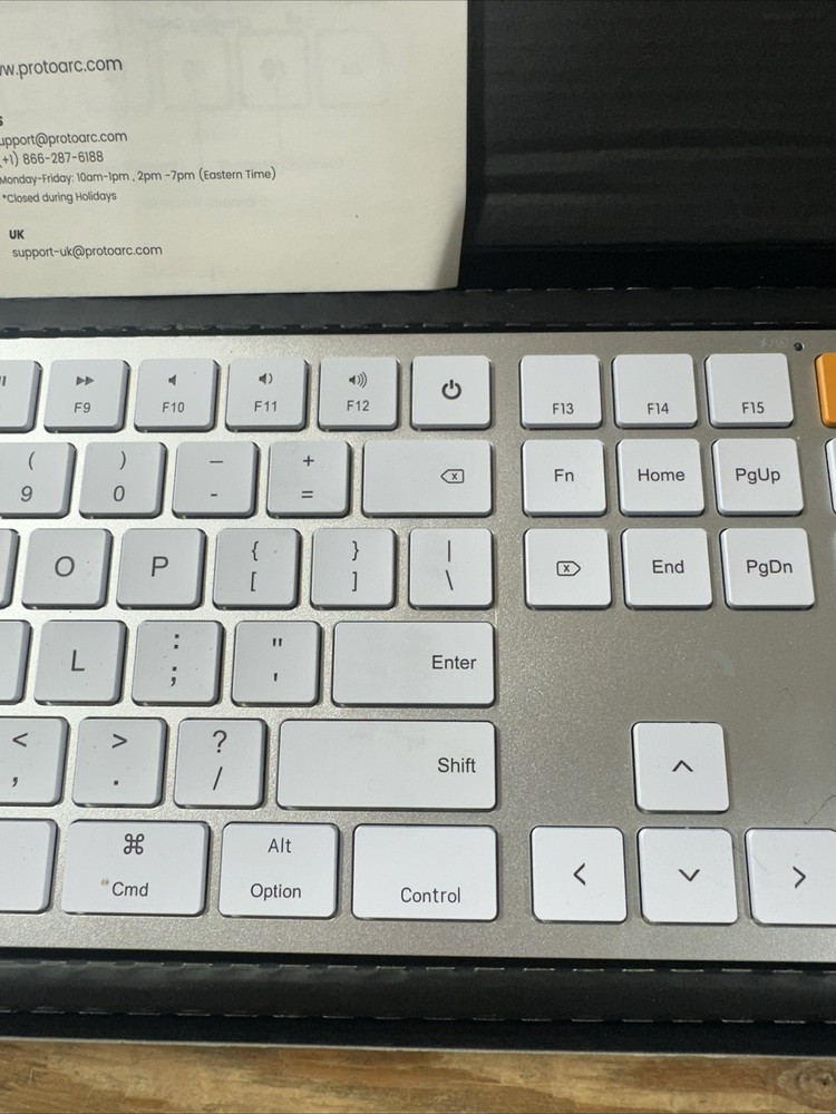 Backlit Bluetooth Keyboard/Mouse Combo - ProtoArc KM100-A WHITE SILVER