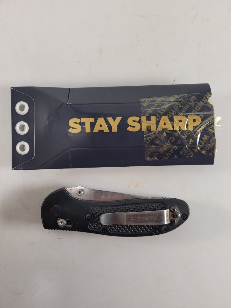 BenchmadeMini Griptilian Black Grivory Drop-point Folding Knife