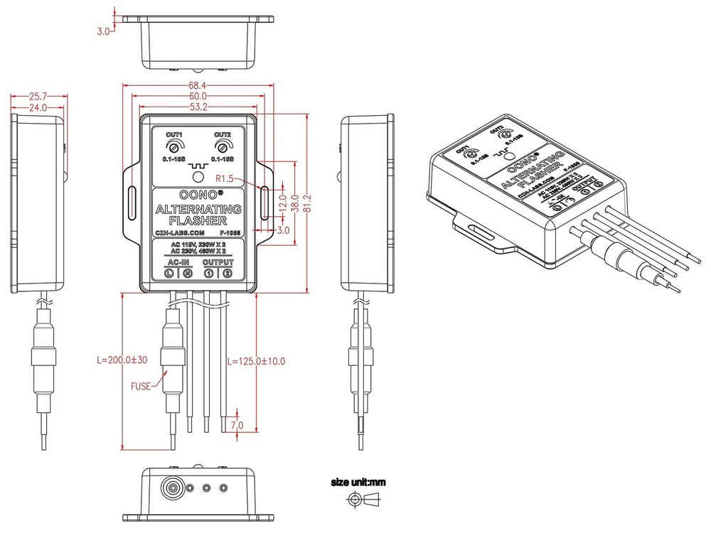 AC 100-240V 2A Dual Output Alternating Flasher Module
