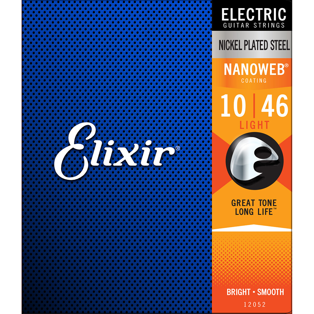 Elixir 12052 Nanoweb Coating Light Electric Guitar Strings 1 Set Pack 10-46
