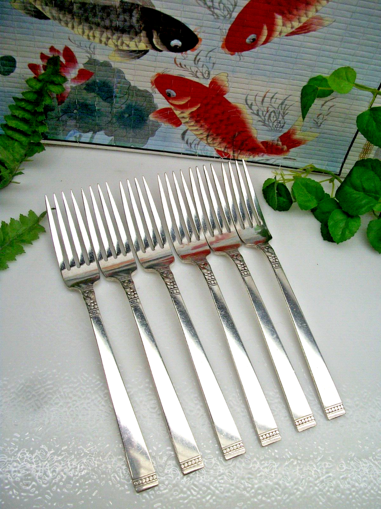 6 Oneida Community Silver FOREVER Silverplate Dinner Forks 1939