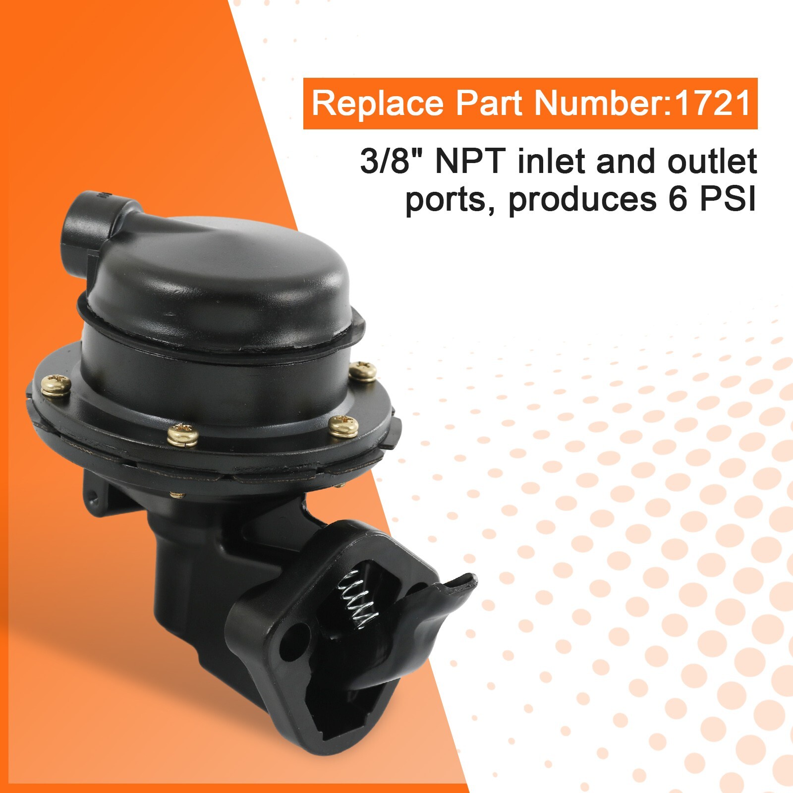 Performer RPM 6 PSI Mechanical Fuel Pump for Edelbrock 1721 Chevrolet SBC