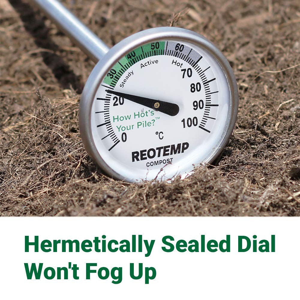 Reotemp 20 Inch Celsius Backyard Compost Thermometer with Digital Composting ...