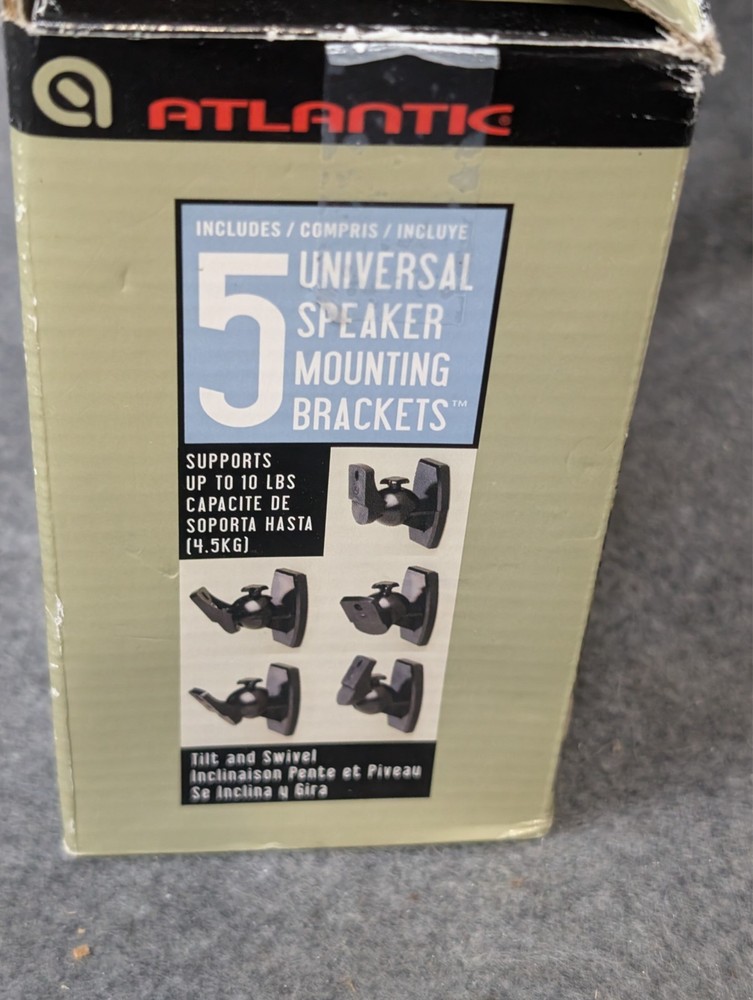 Speaker Mounting Brackets for Wall or Ceiling New Atlantic 5 Universal Black