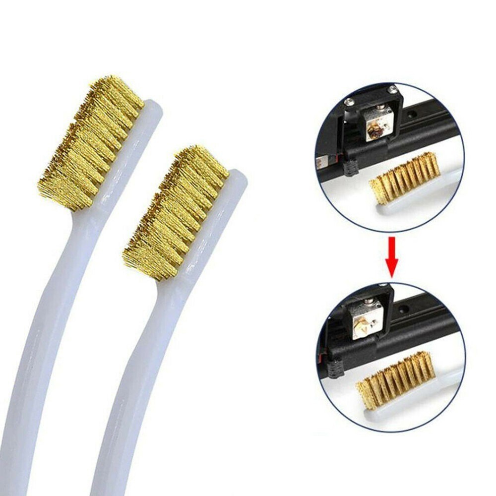 Copper Wire Brush Industrial Light Scrubbing Plastic Handle Set Tool New