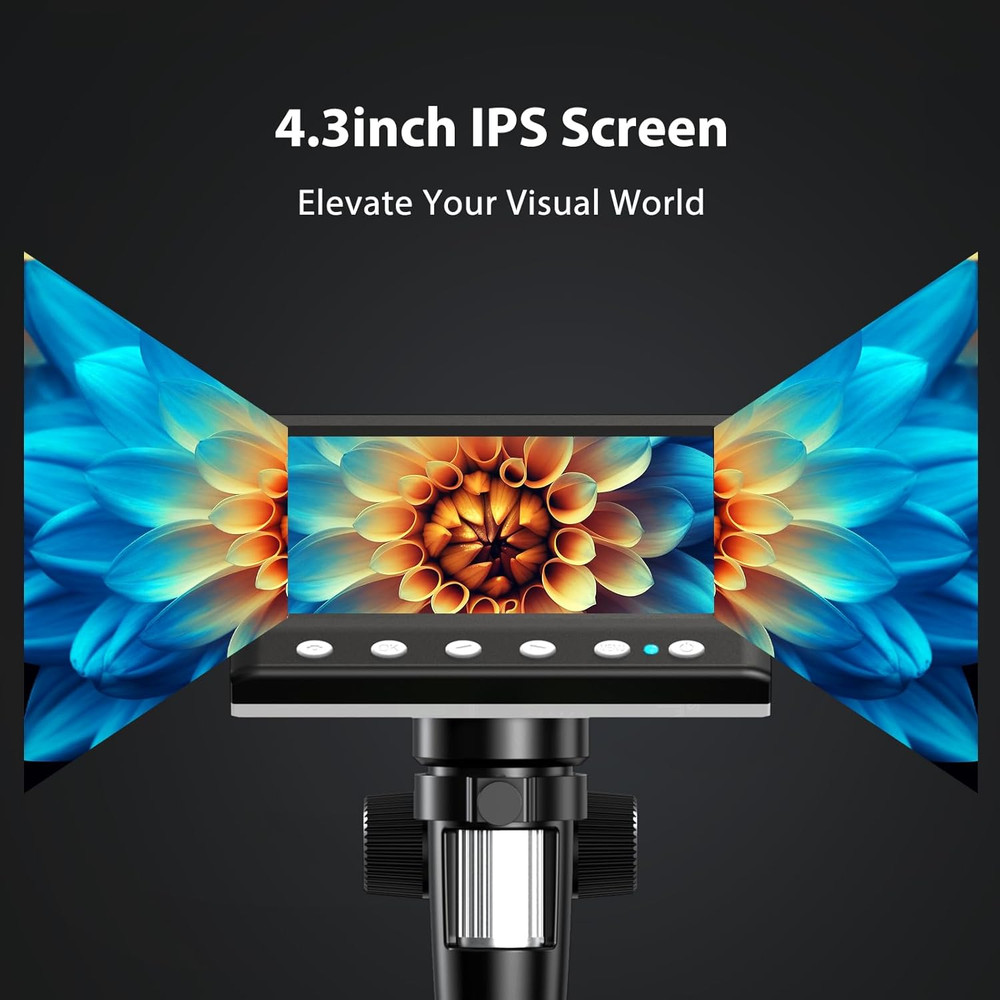 4.3'' IPS Coin Microscope, 1000X Magnification Digital Microscope for Adults，Coi