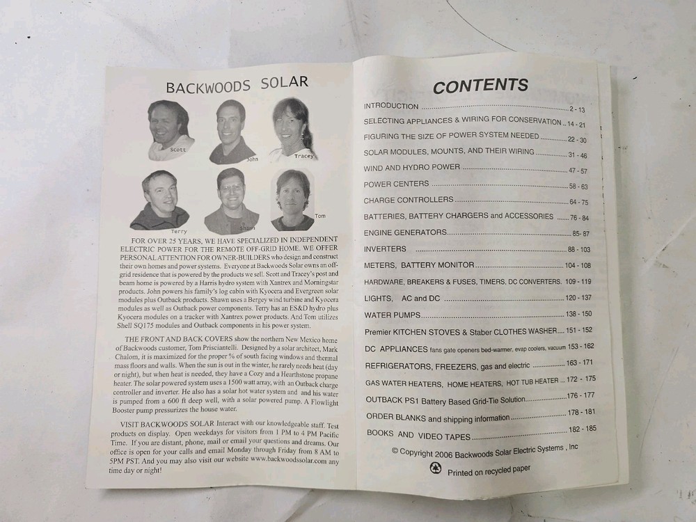 Backwoods Solar Electric Systems 2006