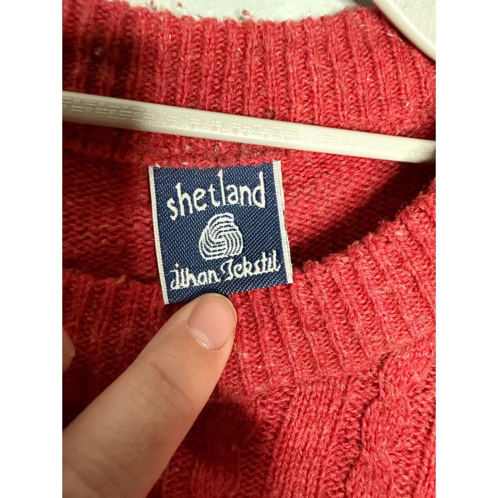 Shetland red wool sweater