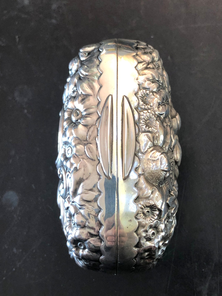 Antique Gorham Cluny Pattern Sterling Silver Hinged Soap Box, 93 Grams.