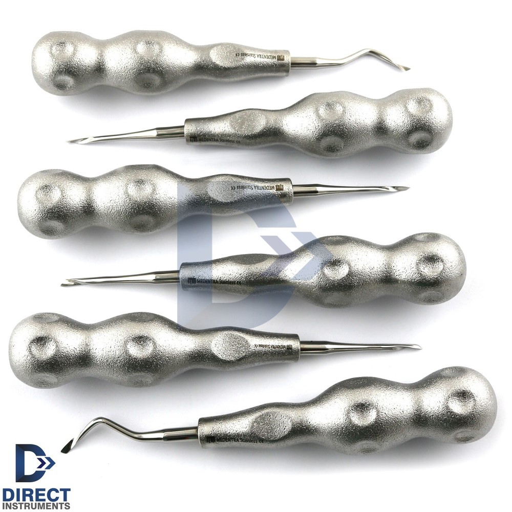 6Pcs Set Dental Twist Point Root Elevators Luxating Tooth Extraction Surgical CE