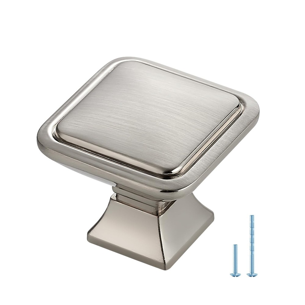 Ravinte Hardware 30 Pack Brushed Nickel Cabinet Knobs Single Hole Center Soli...