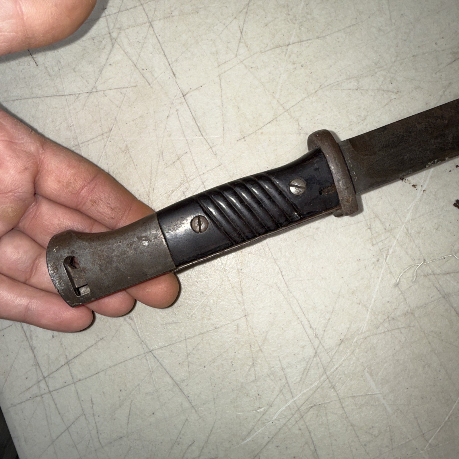 German WW2 K98 Bayonet Carl Eickhorn Mfg 1942 cof Bakelite Grips