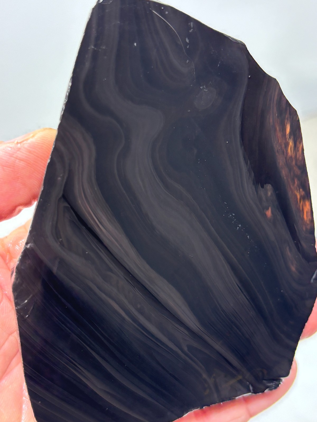 Tri-flow Sheen/Lace Obsidian Slab Lapidary Cabbing Knapping Combo ship avail