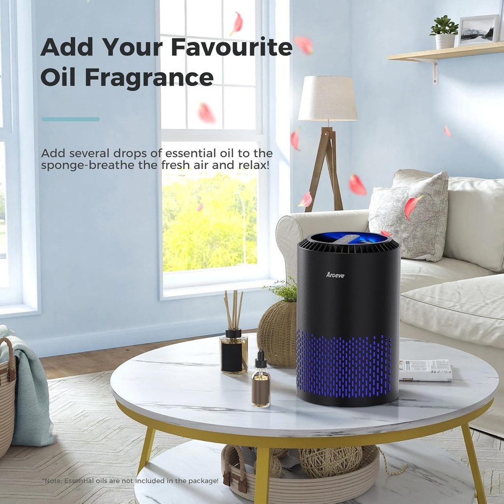 Air Purifier for Smoke & Dander - Low Noise operation with Aroma Diffusion