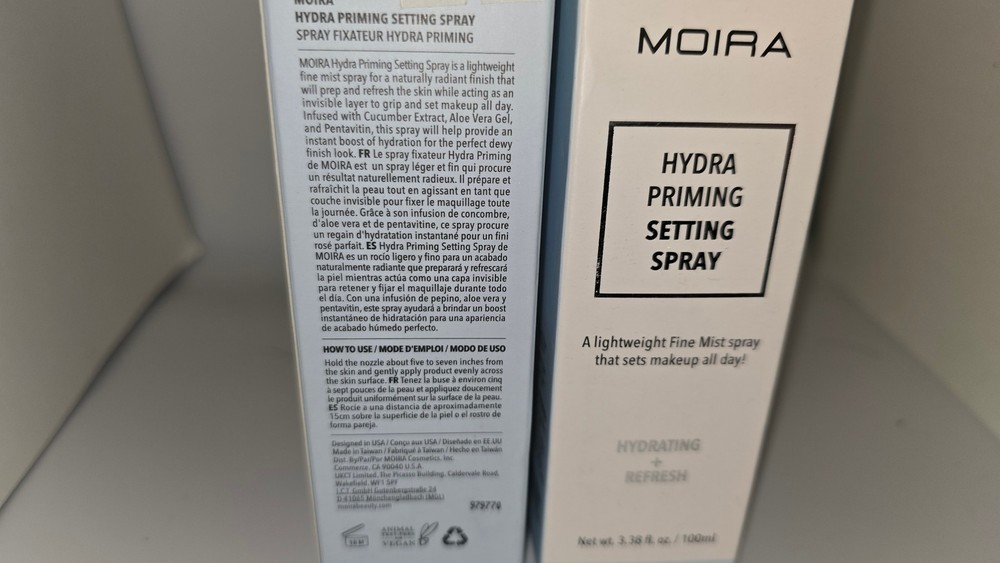 2 Pack MOIRA Hydra Priming Setting Spray Hydrating Refreshing Mist 3.38 oz Ea
