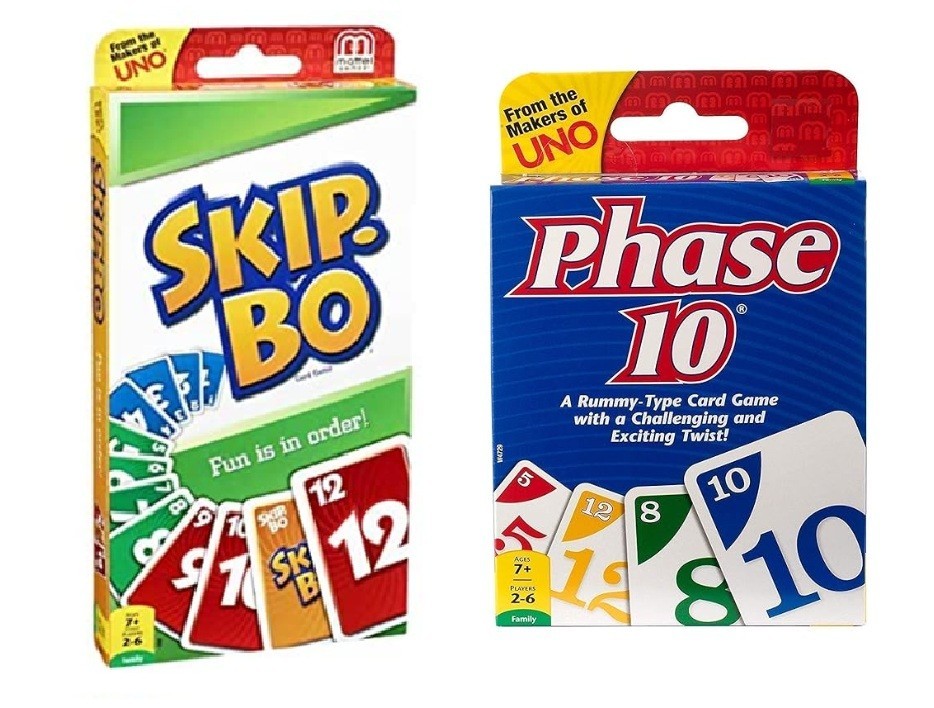 skip bo card & phase 10 card games bundle