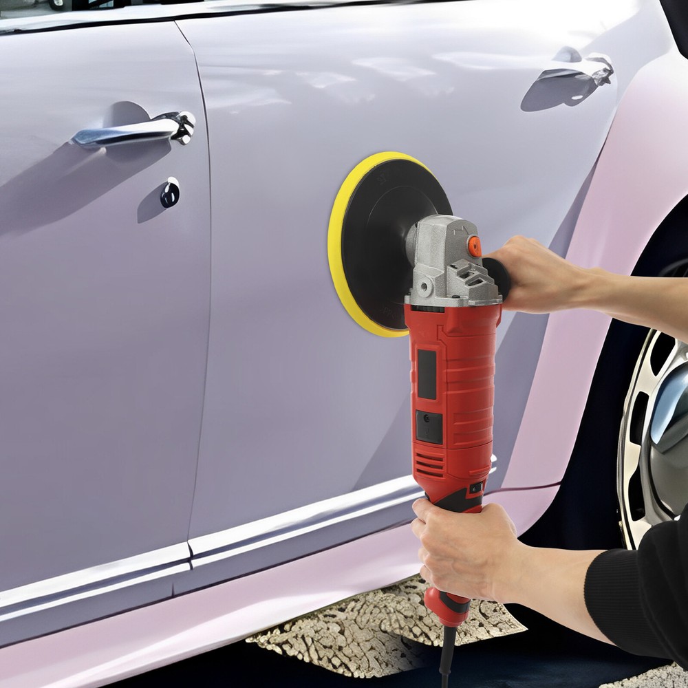 Car Polishing Machine Set with 7 Speeds, Durable Design, Red
