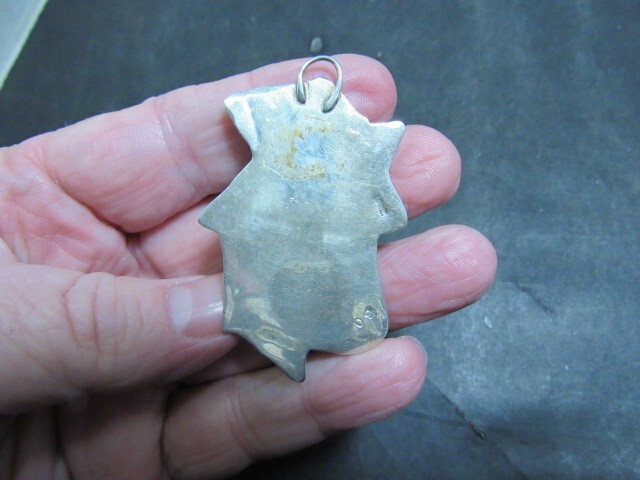 native american sterling agate pendant