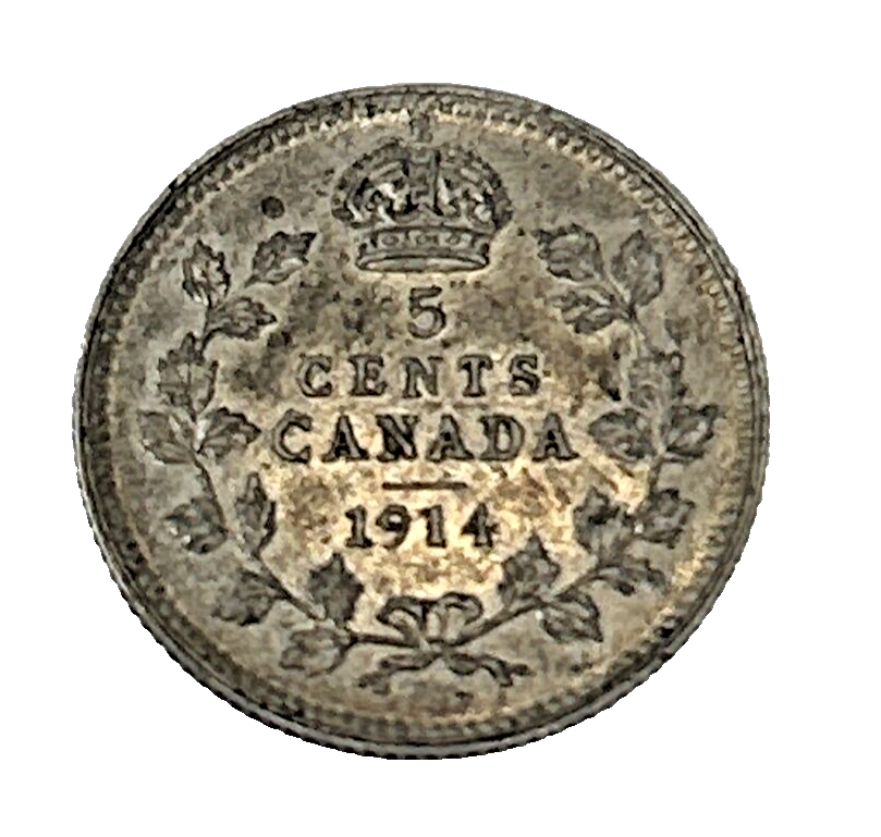 1914 CANADA SILVER 5 CENTS