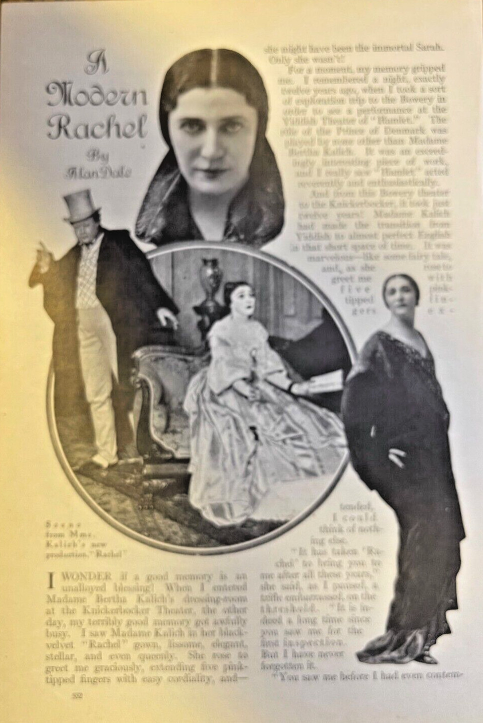 1914 Actress Bertha Kalich illustrated