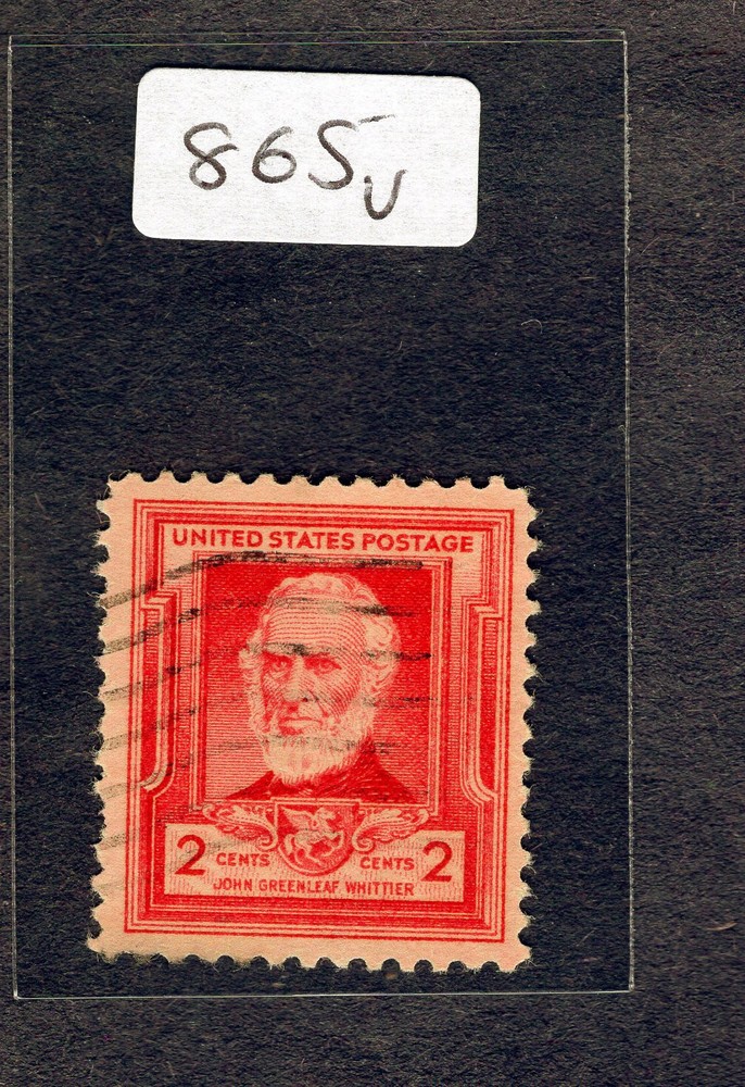 1940 Stamp #865 John Greeleaf Whittler Used