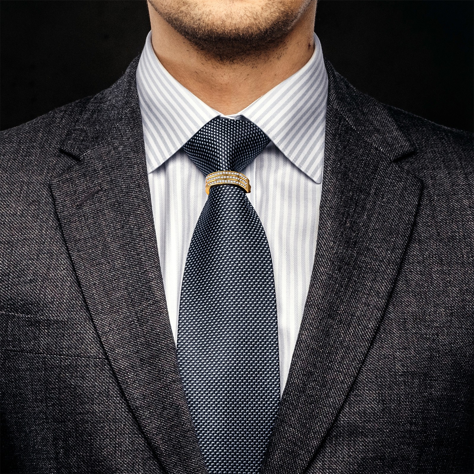 Mens Metal Tie Ring Tie Clip Clasp Bling Business Wedding Neckties Holder Clip