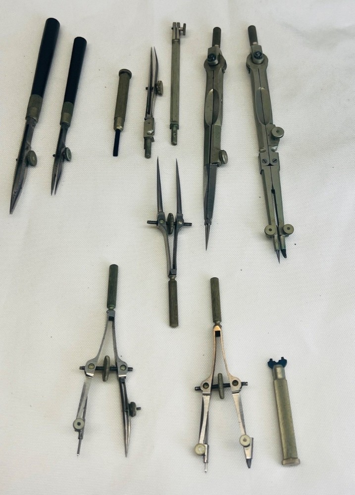 Charles Bruning Company Germany Vintage Drafting Tools Set Original Case