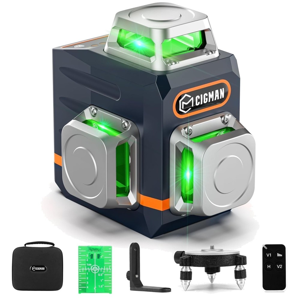 Rechargeable Green Laser Level Tool for Precise Alignment