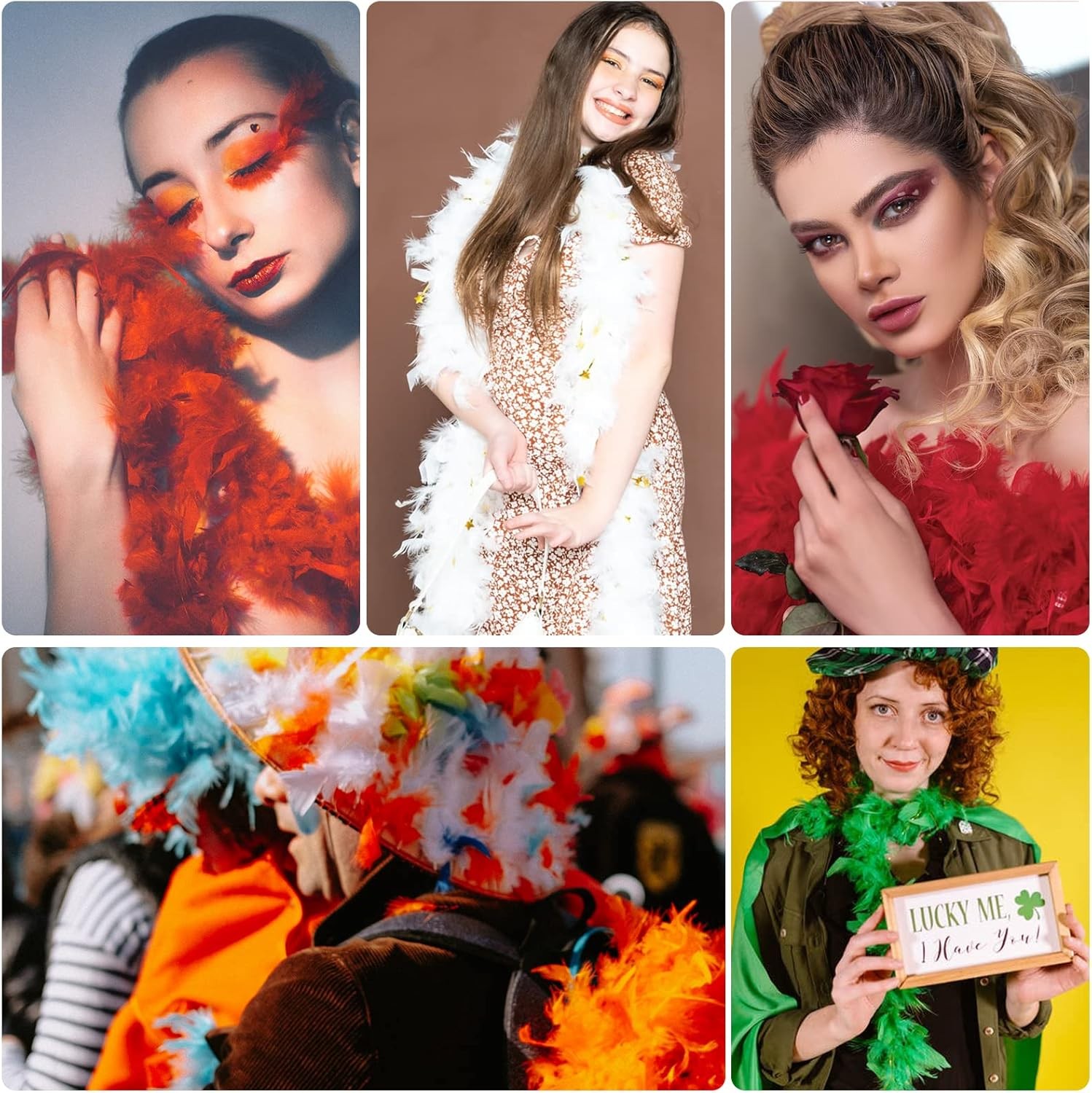 THARAHT Chandelle Feather Boa 19 Color-38g/55g100g 2Yard Dancing Wedding Pink