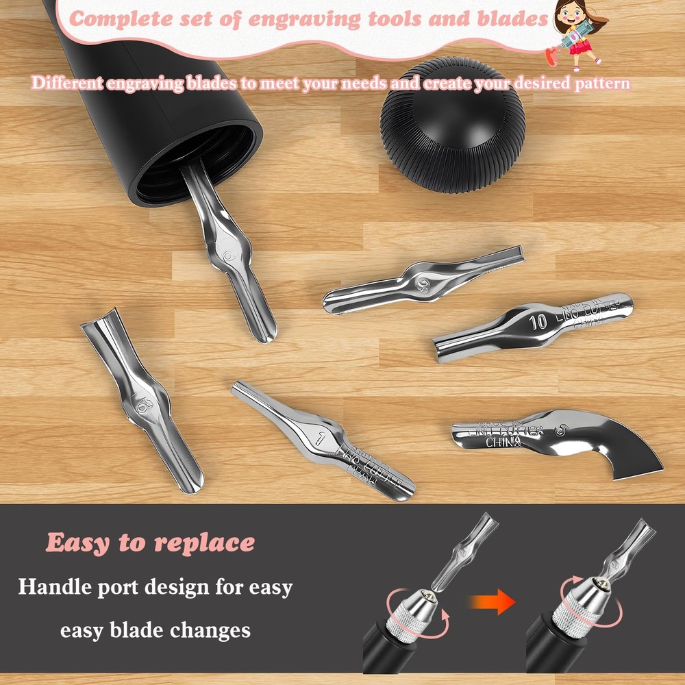 47 Pcs Block Printing Starter Tool Kit Includes Rubber Blocks,Carving Tools, ...