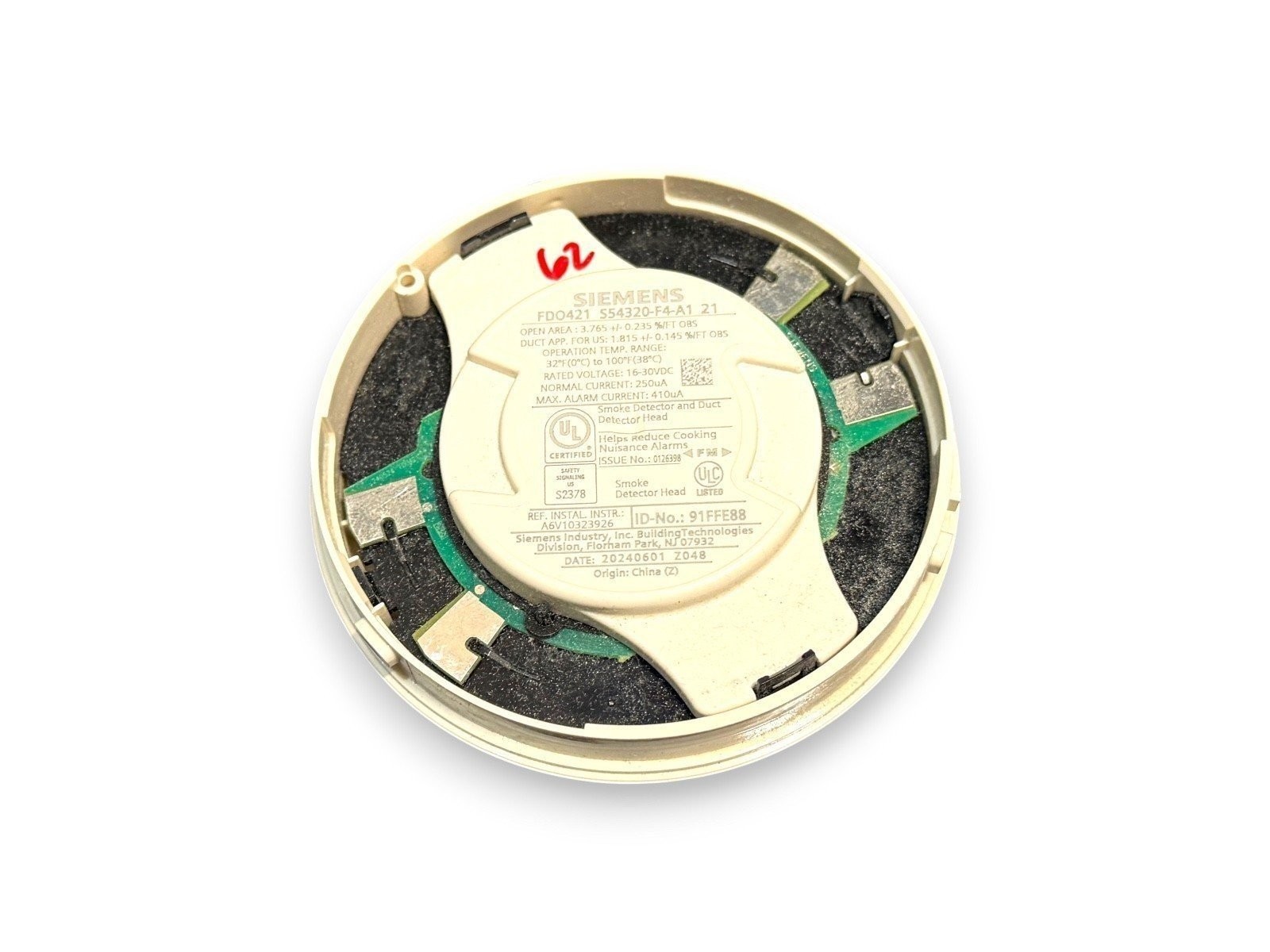 Siemens FDO421 Fire Alarm Smoke Detector - DPU Tested - Free Programming!