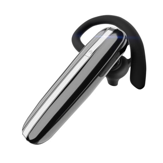 Bluetooth Headset V5.3 Single-Ear Earpiece with Wireless Microphone 48H