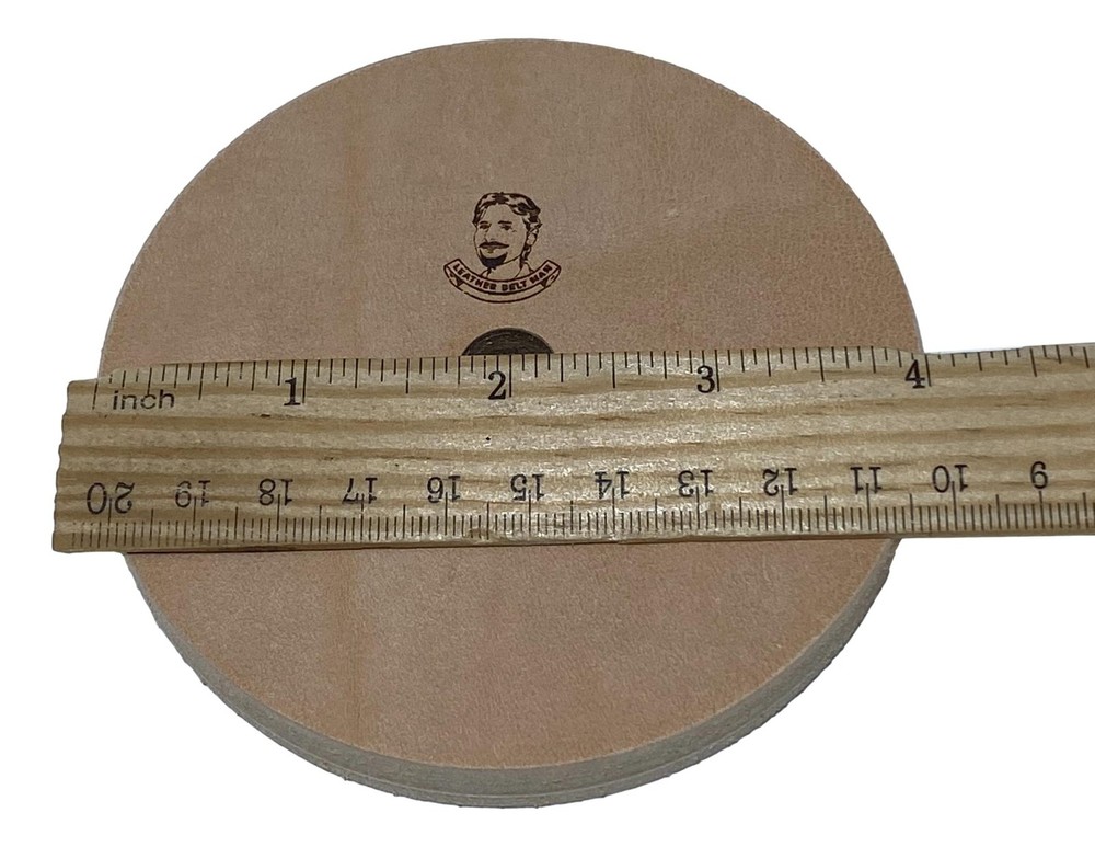 4" Diameter Leather Honing Wheel - Fits 1/2" Arbor - White width