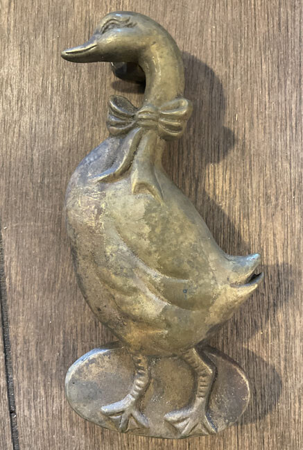 Brass Goose Doorknocker - Weathered