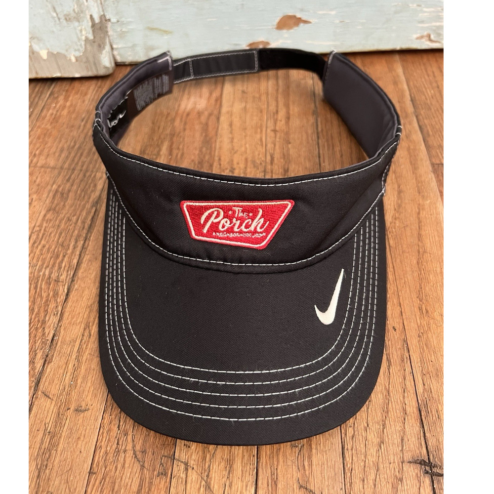 Nike Golf Black Adjustable Polyester Visor Embroidered Logo 429466-010