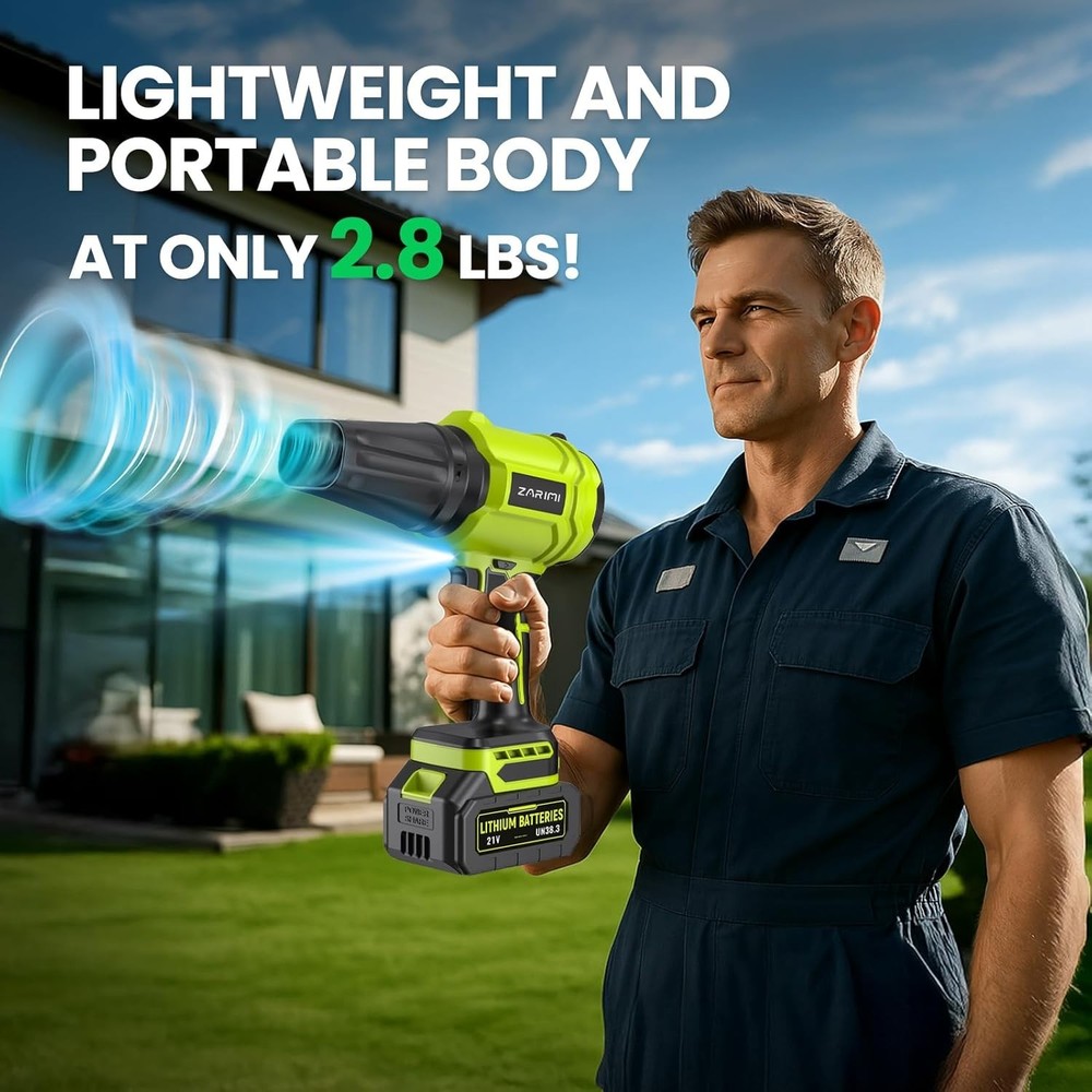 Powerful Cordless Leaf Blower Kit - Light Green