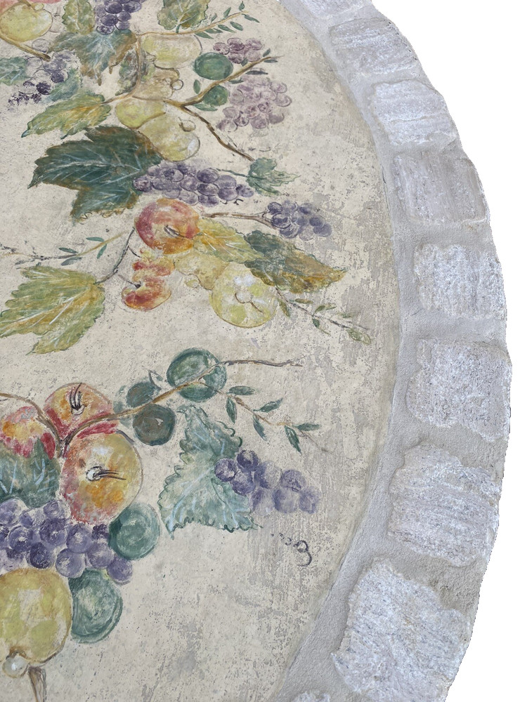 65190 Quality Decorator Cement Top Iron Table Dining Kitchen Table