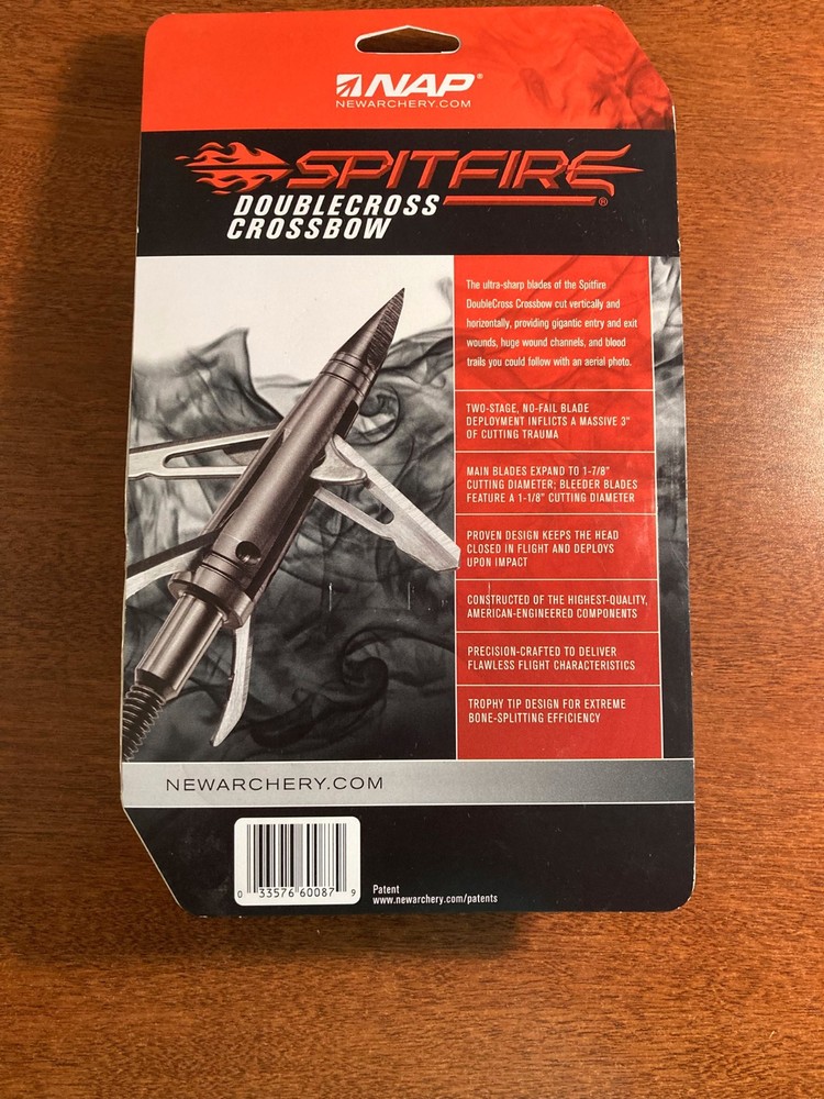 NAP Spitfire Double Crossbow, 100 Grain, 3 Blades per pack.