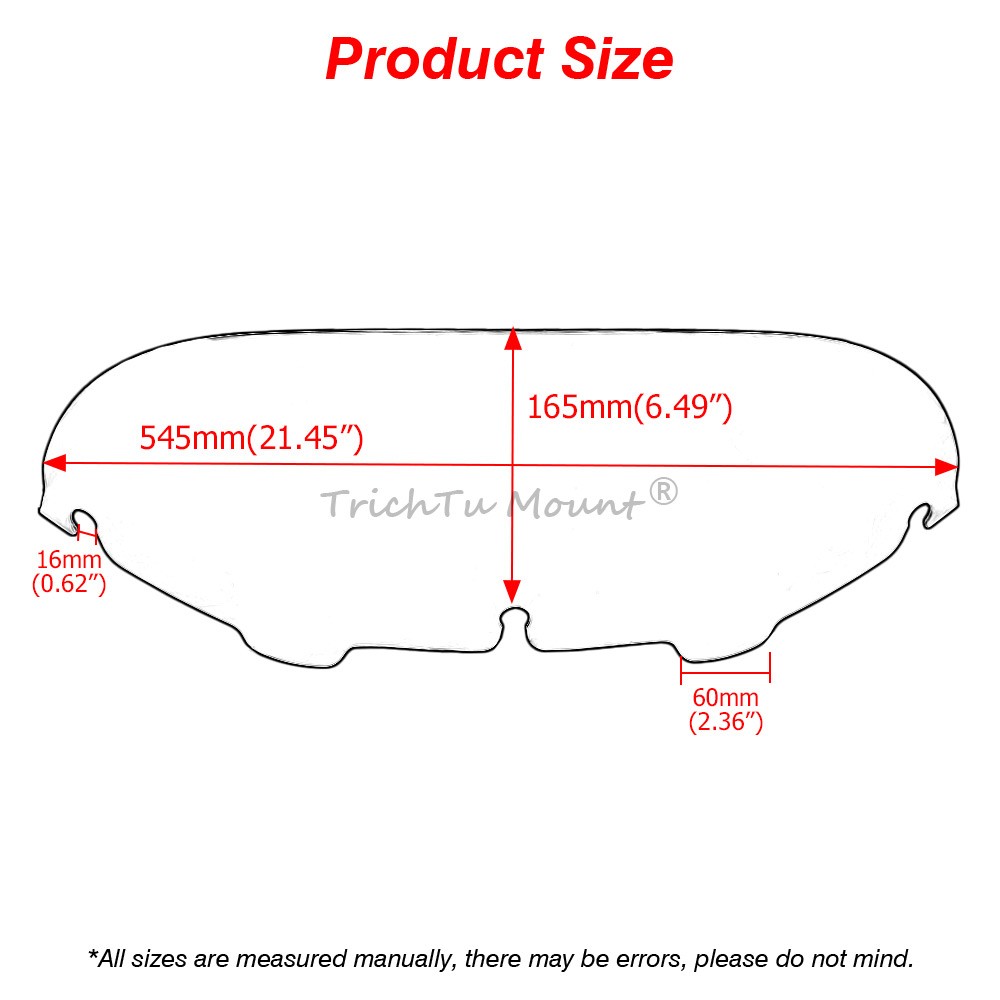 7" Batwing Windshield Windscreen for Harley Electra Glide Standard FLHT 1996–09