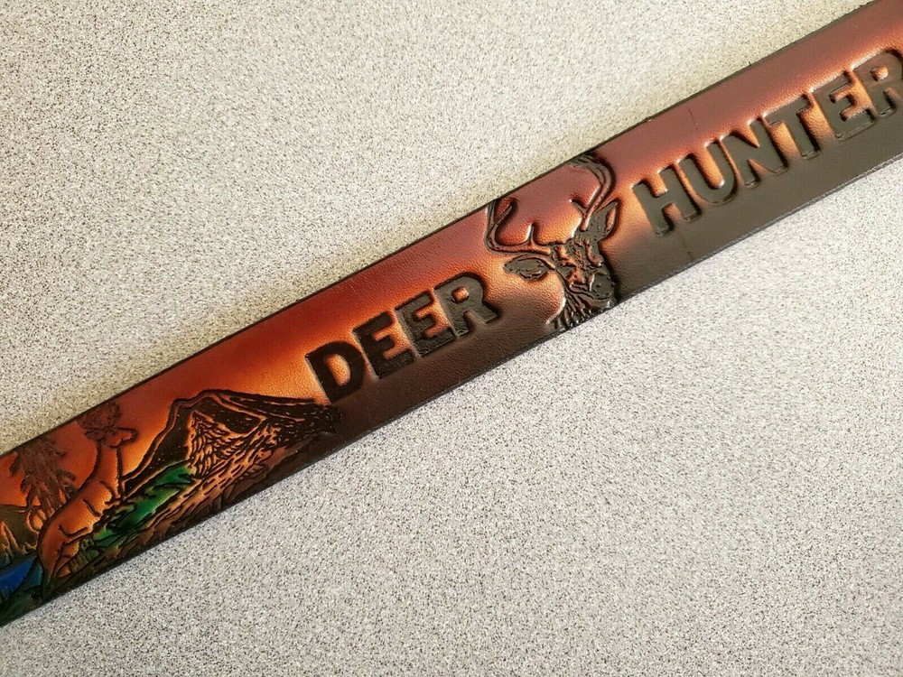 DEER HUNTER Run LEATHER BELT & Matching Leather Buckle