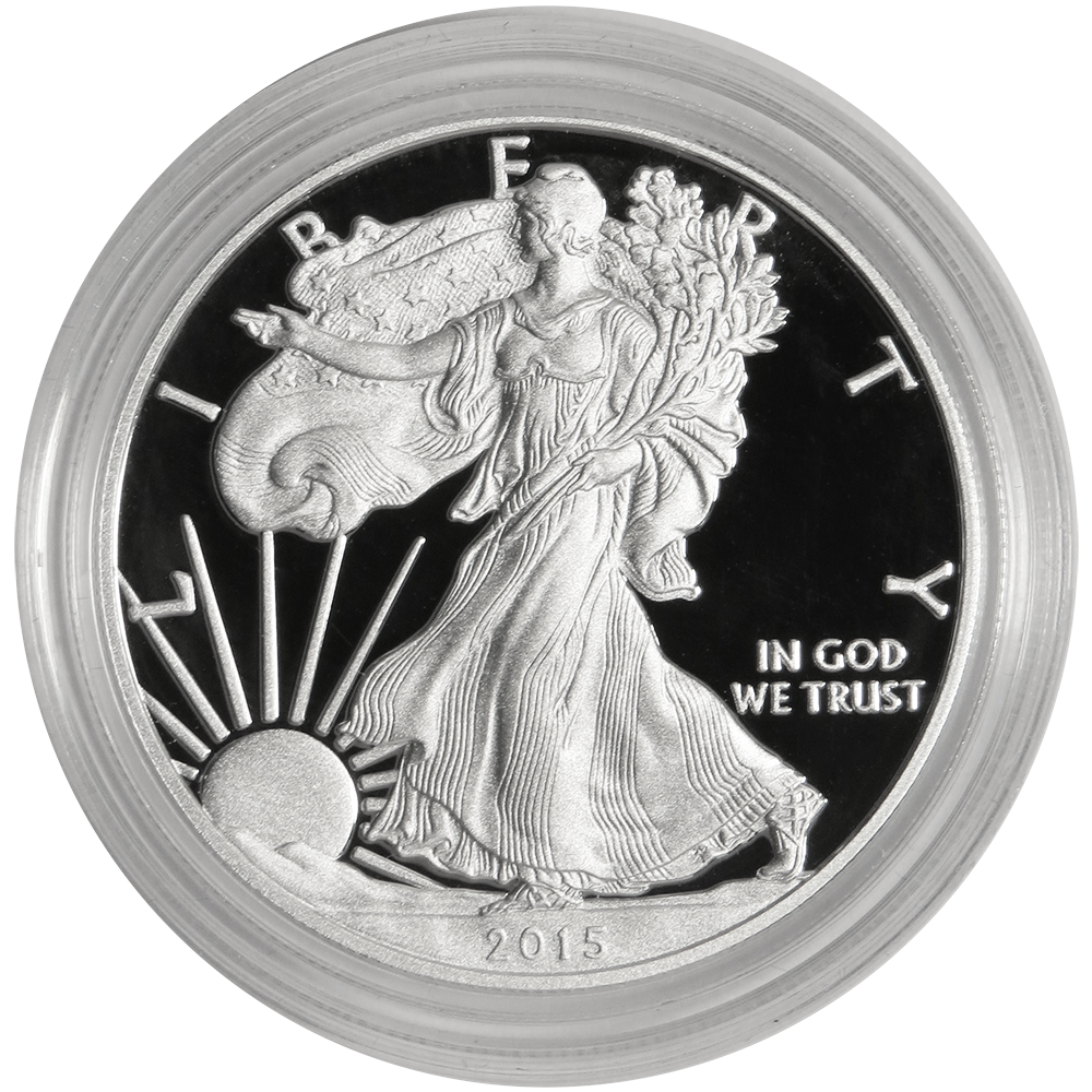 2015-W Proof $1 American Silver Eagle Box, OGP & COA