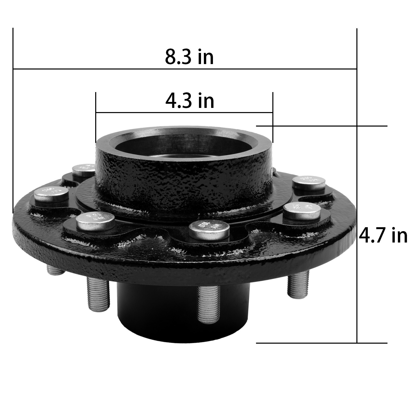 8 x 6.5 Lug Bolt On Wheels Fit For shipping Container Hub and Spindle Kit 8000LB